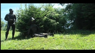 Frogman captures rubber paintballer outside