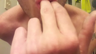 Pulling my balls and jerking my dick