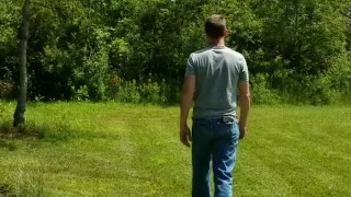 Man peeing in nature!