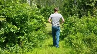 Man peeing in nature!