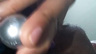 Fucking fleshlight with vibrator in ass