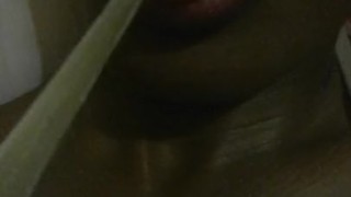 Licking a spoon..lol