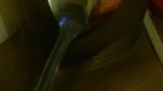 Licking a spoon..lol