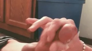 Jackin off in a friends bathroom