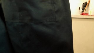 Nude Housewife Washing the Dishes