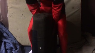 having fun humping in my Deadpool gear Part 1