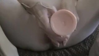 Granny Plays With Dildo and Cock