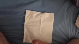 Big cock cums into tissue