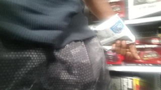 Free-balling in Walmart (with some dick out)