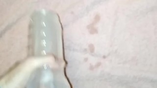 Fleshlight fuck with oil and creampie