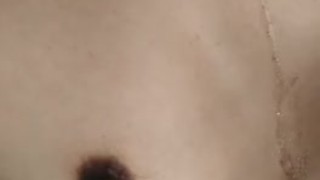 Spitting black on my tits