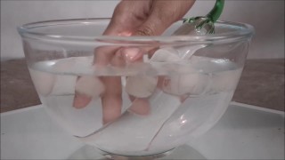 Chilli (Close Up Ice Fetish Play Frozen Glass Dildo )