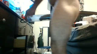 penis pump play w/butt plug