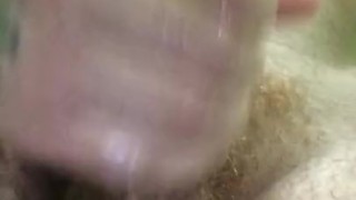 White stud stroking his big cock