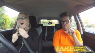 Fake Driving School New learners tight pussy stretched by instructors cock