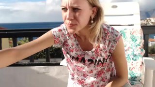 Cute Blond Teen teasing Balcony lush coconut_girl1991_271116 ...