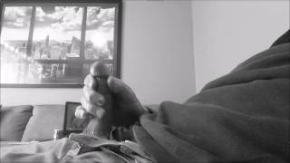 Black and white cum shot