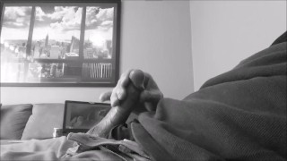 Black and white cum shot