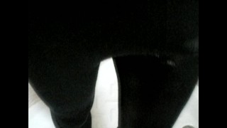 Piss-pee black leggings_jessykyna crossdresser