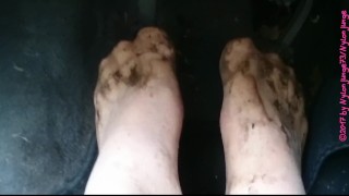 Dreckige Nylonfüsse im Auto ** Pedal Pumping **