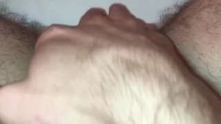 Young 21 Yearl Old Twink Jacking off in Shower and Using Cum as Lube