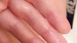 Fingered covered in my cum