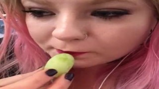 Grape sucking for 1 minute