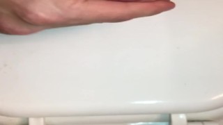 Young 21 Year Old Twink Mastrubates on Friends Bathroom Toilet. Cumshot End