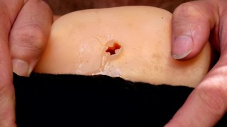 Super Close Up of My Dick Popping Out the Back of a Toy and Cumming