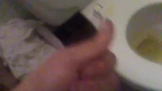 POV Pissing and Cumming in Public Restroom