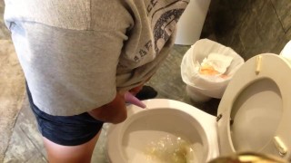 Having a blast taking a leak with the go girl penis!