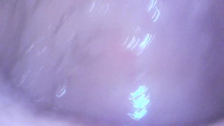 Gaping cunt and cervix show