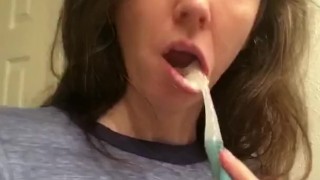 Lily Lark - Snapchat Spitty Titties (AKA Titties and Toothbrushing)