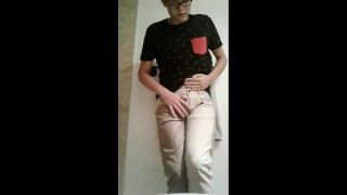 Desperate guy pissing his pants