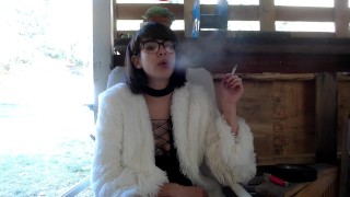 ViiviClouds Smokes Outside in the Cold