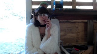 ViiviClouds Smokes Outside in the Cold