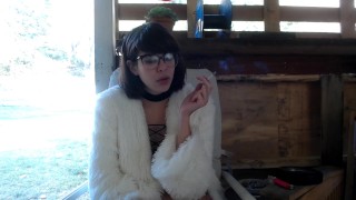 ViiviClouds Smokes Outside in the Cold