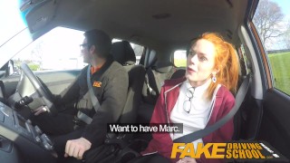 Fake Driving School Cute redhead Ella Hughes fucks and eats instructors cum