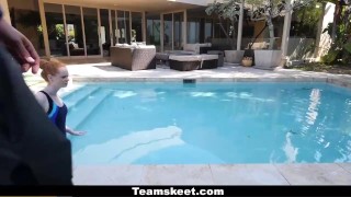 Cute Redhead with Juicy Ass Fucks by Pool