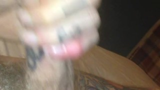 British armature slow motion handjob