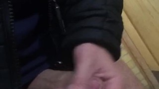 WANK in a PARKING GARAGE ** heard someone coming **