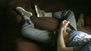 jerking-off in jeans shooting my load