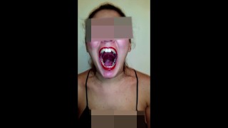 Girl Huge Mouth & Long Tongue