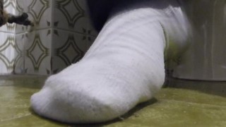 White Socks on 17 size feet