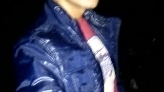 Twink is trying to jerk off at public