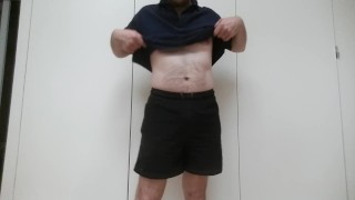 Straight hairy sexy guy full striptease, wants to be ass fucked - will you?