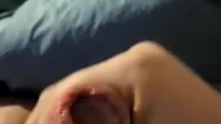 Fat boy cum on his belly
