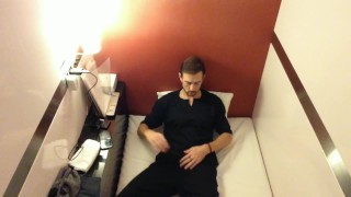 Boy masturbating in Capsule Hotel - Wanking in Japan