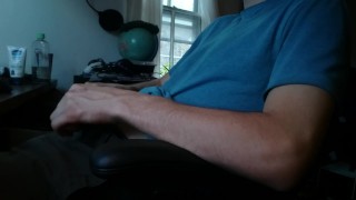 fit guy gets hot cum on his belly