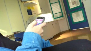 Hospital visitors give a quick blowjob, horny teen.